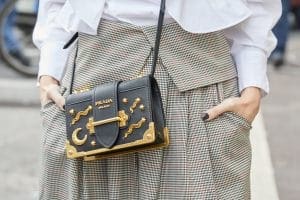 prada saffiano leather black clutch crossbody
