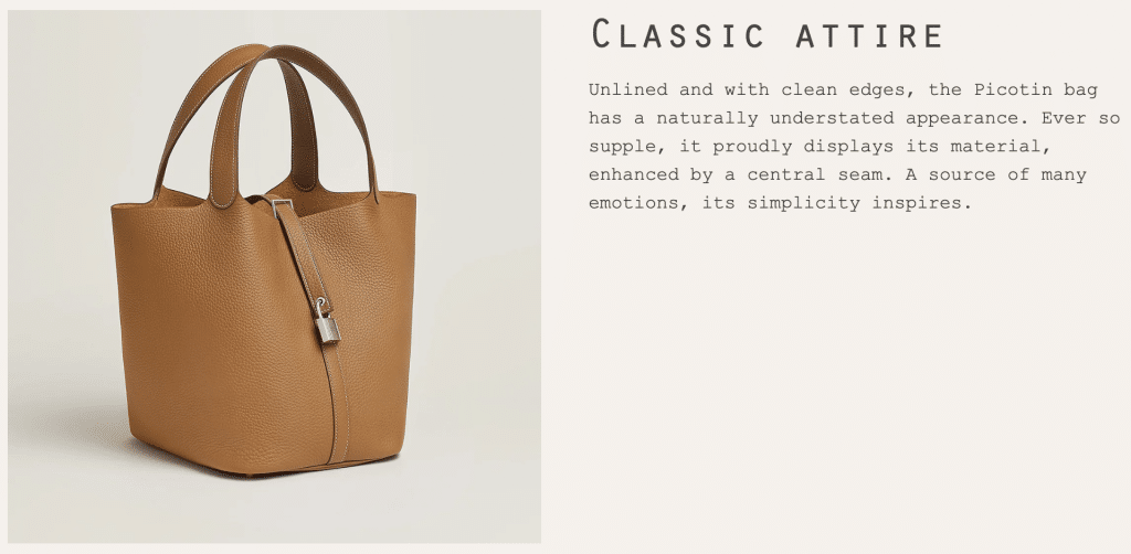 hermes picotin in tan leather with lock