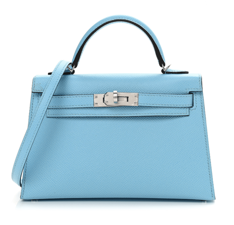 hermes mini kelly 20 epsom Celeste blue