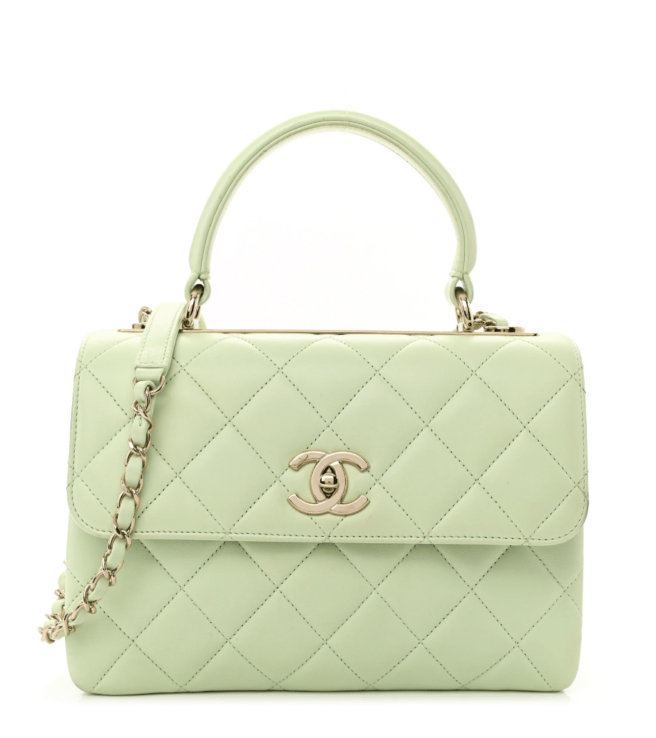chanel trendy cc in green light small gold hardware
