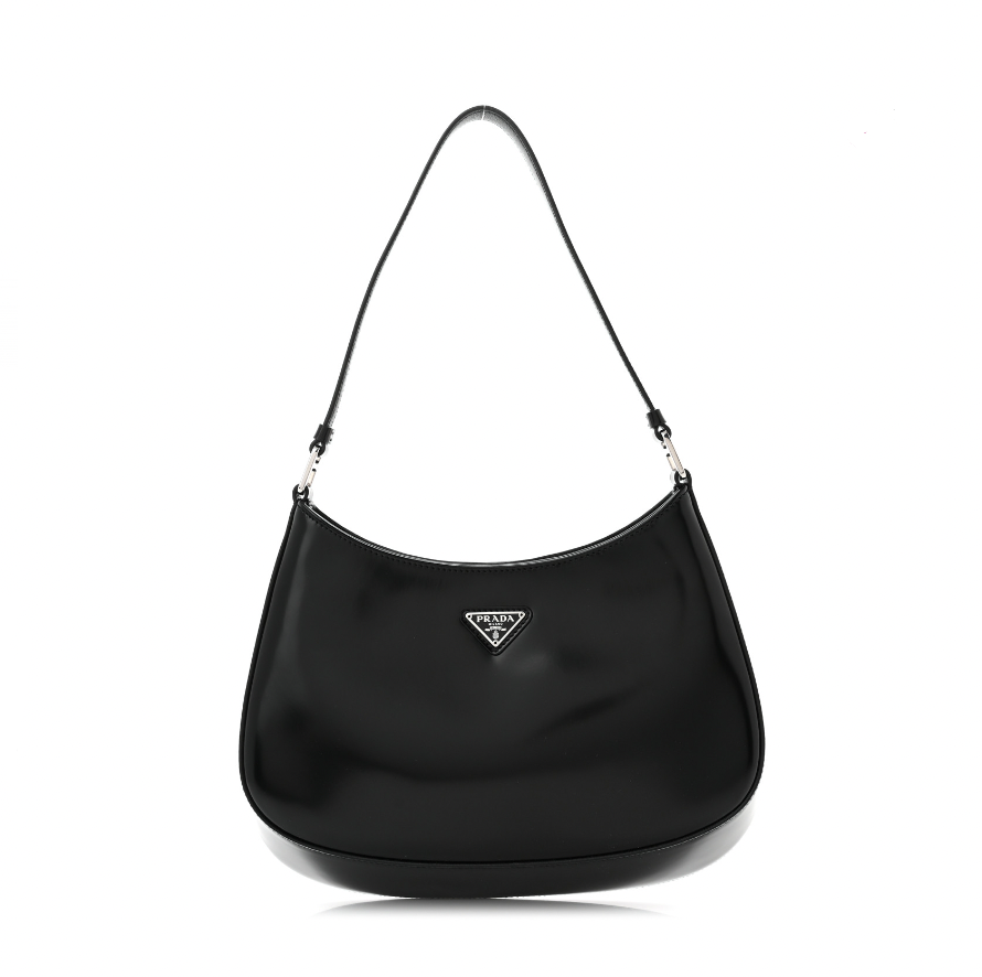 prada cleo bag in black silver hardware classic vintage