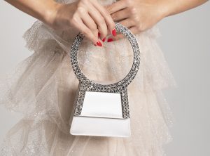 Fikile taken mini bag in white crystal bag south african luxury