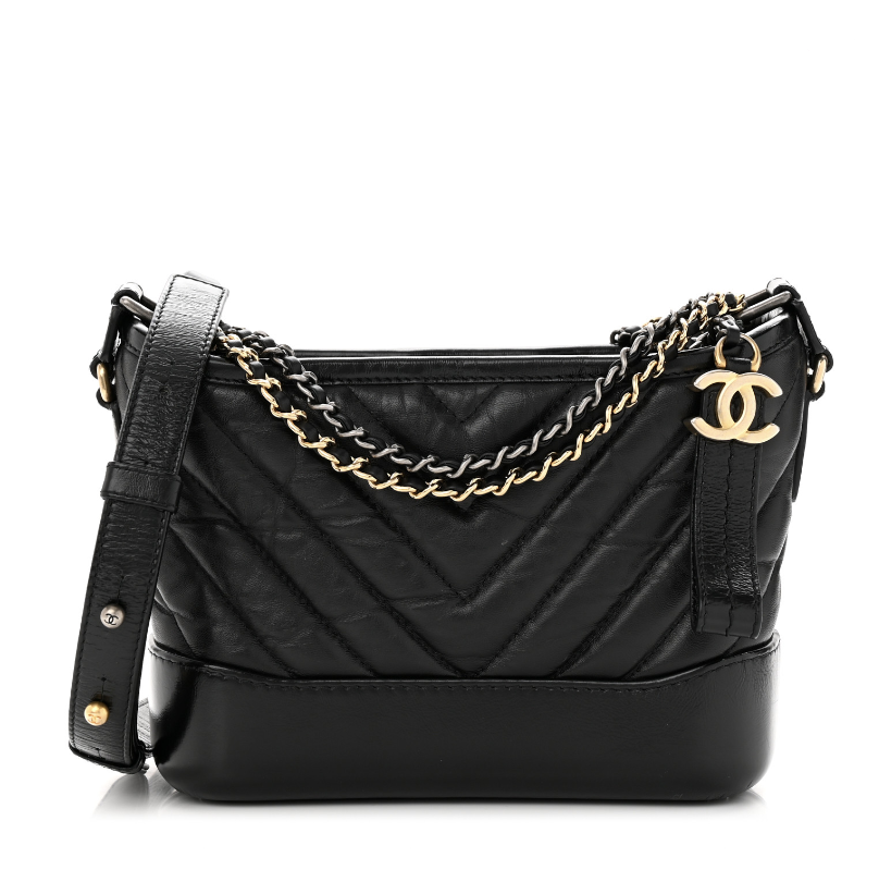 chanel gabrielle bag review black chevron gold and silver hardware